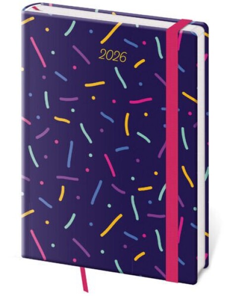 Diář 2026 týdenní A5 Vario - Sprinkles s gumičkou