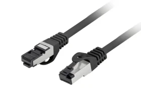 Lanberg CAT8.1 S/FTP 1m černá / Patch kabel / RJ-45 / LSZH / 40 Gbit/s (PCF8-10CU-0100-BK)
