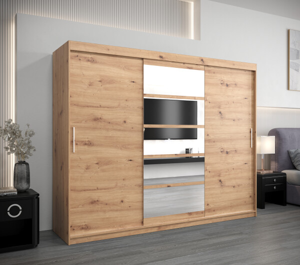 Šatní skříň Abi Ro1 Barva korpusu: Dub artisan, Rozměry: 250 cm, Dveře: Dub artisan