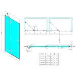 POLYSAN - GLOBE BLACK sprchové dveře do niky 800, matné sklo, levé GB1080MLB