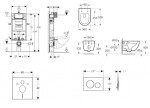 GEBERIT - Kombifix Set předstěnové instalace, klozetu Oudee a sedátka softclose, tlačítko Sigma20, bílá/chrom SANI15CA3111