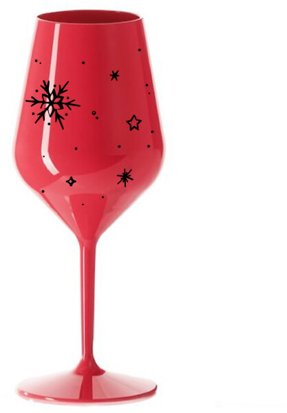 ZIMĚNKA červená nerozbitná sklenice na víno 470 ml