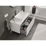 MEXEN/S - Rivel koupelnová skříňka pod umyvadlo 100 cm s deskou, 1 šuplík, reliéf , bílá mat 91A20-10047-1-BFC01