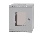 LEXI-Net 10" nástěnný rozvaděč Basic 6U 292x300, skleněné dveře, bez zad, svařovaný, šedý EDF_1232142