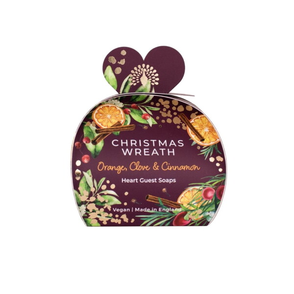 The English Soap Company Vánoční mýdlo Orange / Clove / Cinnamon – 3 x 20 g, fialová barva, papír