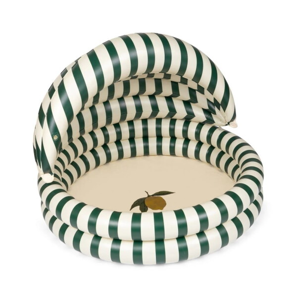 Konges Sløjd Nafukovací bazén se stříškou Green Stripe Ø 110 cm, zelená barva, plast