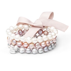 Souprava tří perlových náramků - sladkovodní perla, Barevná/více barev 20 cm (L)