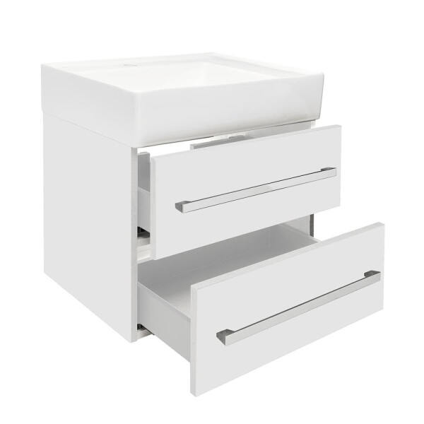 Koupelnová skříňka s umyvadlem SAT Cube Way 60x53x46 cm bílá lesk CUBE46602BISATCW CUBE46602BISATCW