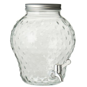 Ib Laursen Nádoba na limonádu Straweberry 3,8 l, čirá barva, sklo, kov, plast