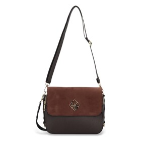 Trendy dámská koženková crossbody kabelka LB Stylish, hnědá