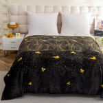 Černá deka z mikrovlákna s jemným vzorem Šířka: 160 cm | Délka: 210 cm