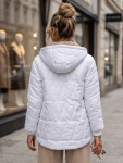 Dámská prošívaná přechodová bunda s kapucí, bílá, FashionStreet TY5781 S