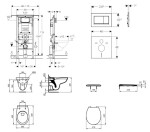 GEBERIT Set předstěnové instalace, klozet Alpha se sedátkem, tlačítko Sigma30, chrom mat/chrom 111.355.00.5 NR7