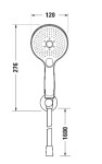 DURAVIT - Sprchy Set sprchové hlavice, držáku a hadice, 3 proudy, chrom/bílá UV0712001005