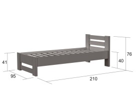 Borovicová postel L810 přírodní 90×200