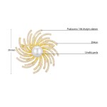 Brož s perlou a Swarovski krystaly Claudia, Bílá/čirá