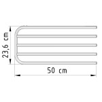AQUALINE - Sušák 4 ručníků na otopná tělesa, univerzální upínání, délka 50cm, bílá 25-03-SV450
