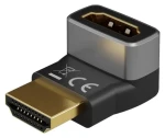 Goobay 72009 černá/stříbrná / Redukce HDMI / úhlová 90° / 8K 60 Hz / pozlacené konektory (72009)