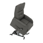 Křeslo polohovací, eletrické, šedá látka.