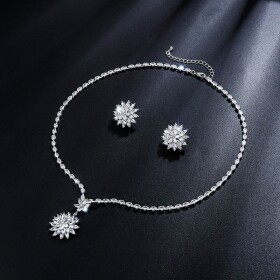 Luxusní souprava šperků Stříbrná 41 cm cm (prodloužení)