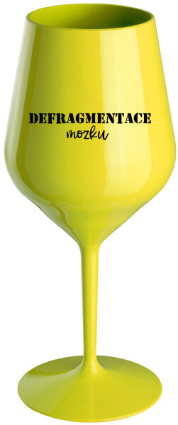 DEFRAGMENTACE MOZKU žlutá nerozbitná sklenice na víno 470 ml