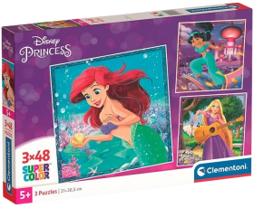 Puzzle 144 dílků Disney princezny 3x48 - Clementoni
