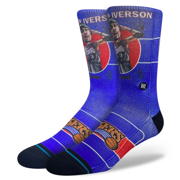 Pánské ponožky Philadelphia 76ers NBA Allen Iverson Big Head Stance Crew Velikost: L