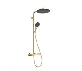 HANSGROHE - Raindance Alive S Puro Sprchový set s termostatem, 21x34 cm, 3 proudy, EcoSmart, leštěný vzhled zlata 24593990