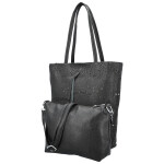 Módní dámský koženkový set kabelek Safira, černý