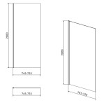 CERSANIT - Boční stěna CREA 80x200 pro kyvné dveře, čiré sklo S159-009