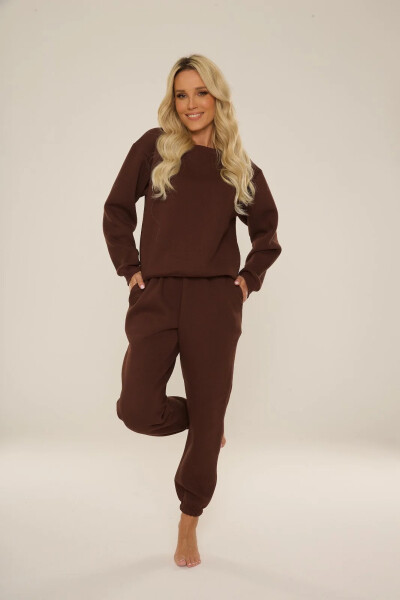 Dámská tepláková souprava 812 Indigo Tmavě hnědá čokoláda - De Lafense čokoládová M