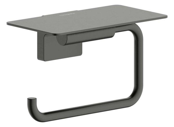 HANSGROHE - AddStoris S Držák toaletního papíru s poličkou, kartáčovaný černý chrom 41789340
