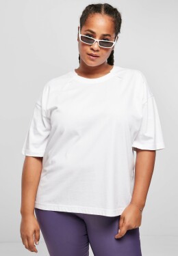 Dámské organické oversized plisované tričko bílé