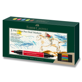Popisovač Faber-Castell Pitt Artist Pen Dual Marker sada 5 ks