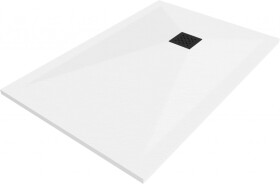 MEXEN/S - Stone+ obdélníková sprchová vanička 120 x 70, bílá, mřížka černá 44107012-B