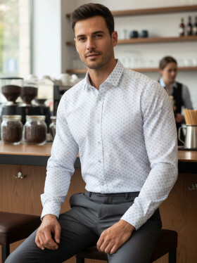 Pánská bílá košile FashionStreet DX2438 XL