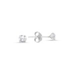 LUNICA Stříbrné náušnice ZIRKON 4mm 0464