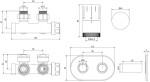 MEXEN/S - G05 úhlová termostatická souprava pro radiátor + krycí rozeta R, Duplex, DN50, chrom W907-958-905-01