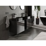 MEXEN/S - Orio koupelnová skříňka pod umyvadlo 50 cm s deskou, 1 šuplík, černá lesk 91A10-05047-1-BFC70