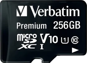 Verbatim Premium microSDXC 256 GB / Paměťová karta / UHS-I (U1) / Class 10 / R: 90 MB/s / W: 10 MB/s