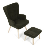 Relaxační křeslo, zelená, látka bouclé, AK-319 GRN2