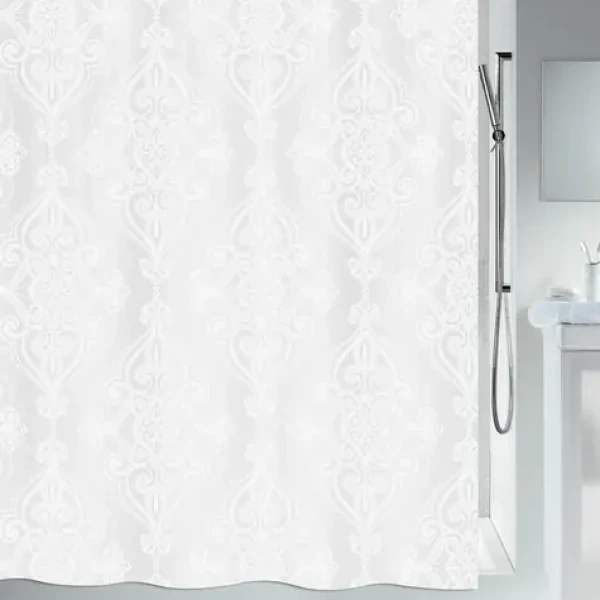 SPIRELLA Sprchový závěs RIVOLI bílá / 180 x 200 cm / vzorovaný / polyester