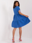 Tmavě modré bavlněné šaty s výstřihem do V