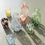 MADAM STOLTZ Karafa z brokového skla Pink/Orange, oranžová barva, sklo