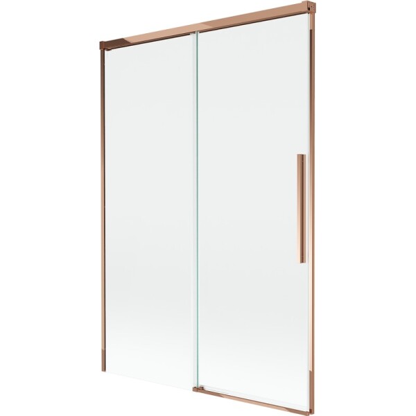 MEXEN/S - Rox vanová zástěna 2-křídlová posuvná 120 x 150, transparent, růžové zlato 8C9-120-001-60-00