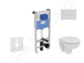 IDEAL STANDARD - ProSys Set předstěnové instalace, klozetu a sedátka Eurovit, tlačítka Oleas M2, Rimless, SoftClose, bílá ProSys120M SP49