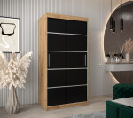 Šatní skříň Abi V1 Barva korpusu: Černá, Rozměry: 120 cm, Dveře: Dub artisan