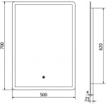 MEXEN - Navia zrcadlo s osvětlením 50 x 70 cm, LED 6000K, 9803-050-070-611-00