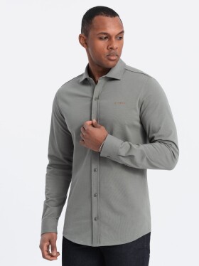 Pánské bavlněné tričko Ombre REGULAR jednoduchého úpletu světle khaki