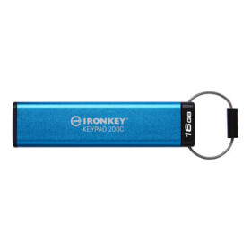 Kingston IronKey Keypad 200C 16GB modrá / Flash Disk / USB-C 3.2 Gen 1 - (USB-C 3.0) (IKKP200C/16GB)